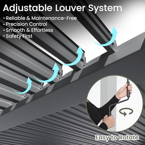 SAILARY Louvered Pergola Review: 10' x 13' Adjustable Hardtop Outdoor Shelter image 19