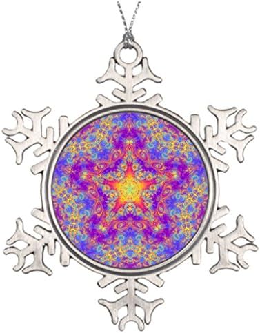 Oluper Personalised Christmas Tree Decoration Kaleidascope Kaliedoscope Kaleidoscopic Hanging Snowflake Ornaments
