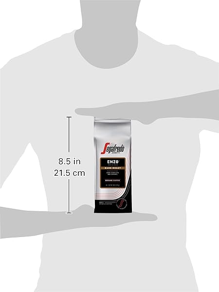 SEGAFREDO ZANETTI GROUND COFFEE – MADE WITH ARABICA COFFEE – DARK ROAST, SMOKY WITH HINTS OF ROASTED NUTS & DARK CHOCOLATE – SOUTH AMERICAN BLEND – RICH, FULL-BODIED – ENZO, 10OZ BAG