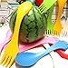 HuntGold 6X Spoon Fork Cutlery Set Camping Hiking Utensils Spork Tableware 3 in 1(Multicolor)thumb 1