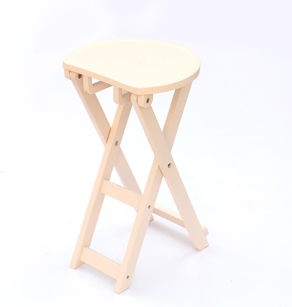 LJHA Chairs Solid Wood Creative Foldable Stool/Modern Restaurant Stool/Colored Changing His Shoes Stool/Kitchen Stool (6 Colors Optional) Stools (Color : Beige, Size : L)