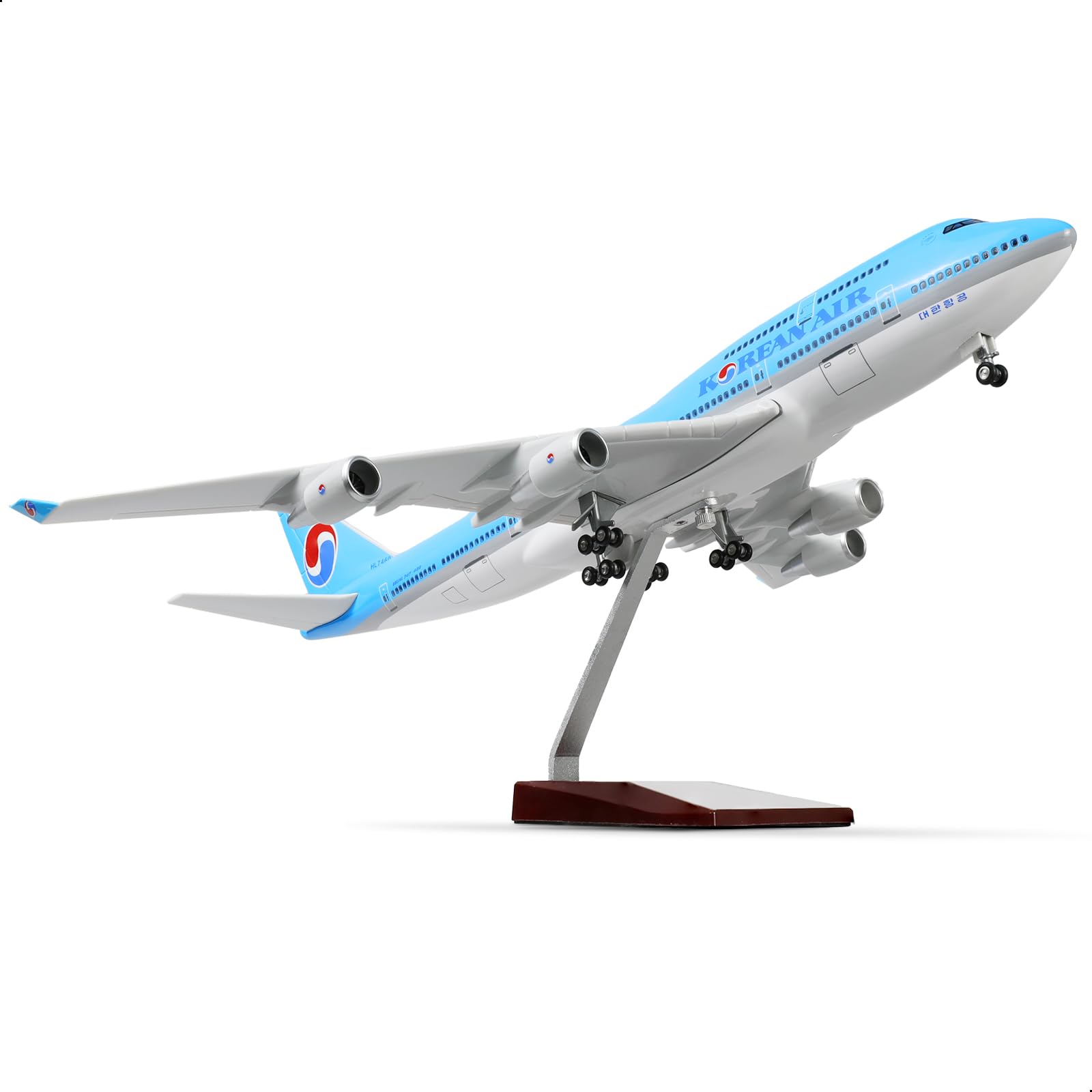 QIYUMOKE boeing747 Korean 1/160 Large Scale Airplane model -17 inches (Long) Die-cast Airplane Model for Adult -Model Plane 747 with Stand for Aviation Enthusiasts Gifts or Display Decorations