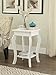 eHomeProducts White Finish Curved Legs Accent Side End Table with Bottom Shelf