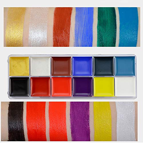 12 Colors Body Paint Kit Oilbased Face Paint Makeup Palette For
