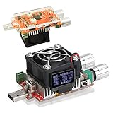 Qianson DC 3.7V-21V 35W 4A OLED USB Electronic Load Battery Tester Intelligent Constant Current Electric Discharge Monitor for Power Bank Capacity Testing Support QC2.0/3.0