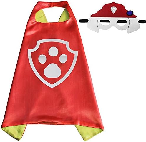 Paw Patrol Marshall Cape and Mask Costume Set for Boys Kids Age 2-10 Dress up Birthday Halloween (Marshall)