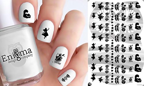 Alice in Wonderland Nail - Vol I (Set of 56 | Clear Water-slide)