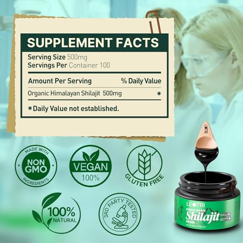 SHILAJIT RESIN HIMALAYAN ORGANIC FOR MEN & WOMEN – AUTHENTIC FULVIC ACID & 85+ TRACE MINERALS – NATURAL GOLD GRADE SHILAJIT SUPPLEMENT FOR ENERGY BOOST & IMMUNE SUPPORT – 100 SERVINGS, 50 GRAMS