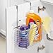 iDesign Axis Over the Cabinet Kitchen Storage Organizer Basket for Aluminum Foil, Sandwich Bags, Cleaning Supplies - Large, Chrome