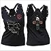 Women Butterfly Skull Shirt , Women Hollow Out Top , ONEMORES Women Summer Sleeveless Tank tops Loose Cotton Blouse