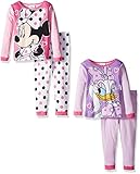 Disney Toddler Girls' Minnie Mouse 4-Piece Pajama Set, Assorted, 4T