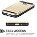Vofolen Case for Galaxy S5 Case Hybrid Cover Galaxy S5 Wallet Case Shock Absorption Rubber Soft Bumper Armor Anti-Scratch Protective Shell with Slide Card Holder Slot for Samsung Galaxy S5 (Gold)