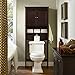 Crosley Furniture Lydia Over The Toilet Storage Cabinet and Bathroom Organizer with Hooks and Shelves, Espresso