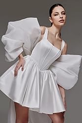 Short Satin Wedding Dresses for Bride with