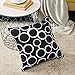 Top Finel 100% Durable Canvas Square Decorative Throw Pillows Cushion Covers Pillowcases for Sofa,Set of 6,18×18 Inch-Black