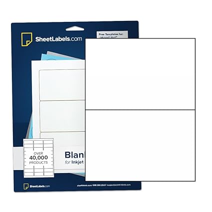 Half Sheet Shipping Labels From Sheetlabels Com 5 5 X 8 5 Laser Or Inkjet Printable Easy To Peel 1000 Labels 500 Sheets