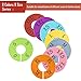 Caydo 64 Pieces 8 Colors Clothing Size Dividers Round Hangers Closet Dividers, Size Series XXS to XXXL and Blank with Marker Pen