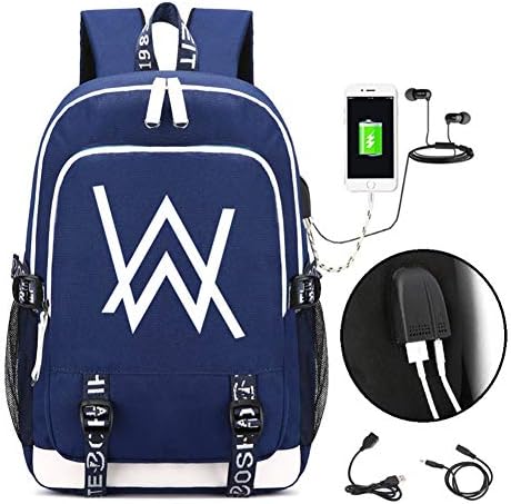 Alan walker Backpack Travel BackPack Laptop Bag College Bag Bookbag with USB Charging Port