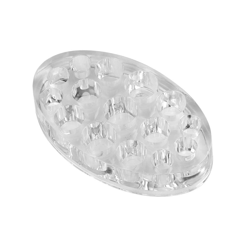 Tattoo Pigment Cup Holder, Asixx 15 Holes Oval Acrylic Tattoo Permanent Makeup Pigment Cup Stand Ink Holder,Convenient and Practical,Transparent color