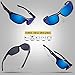 RIVBOS Sports Polarized Sunglasses Driving Glasses for Men Women Tr 90 Flexible Frame for Cycling Baseball Running 842 (Black, Blue Iced Lens)