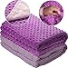Weighted Blanket for Kids 5 lbs - Child Weighted Blanket 5 lb with Removable Minky Cover - Cotton 5 Pounds Heavy Blankets for Toddler Girls (Inner Light Violet/Cover Violet & Pink, 36