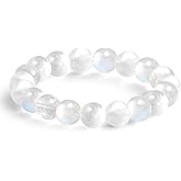 NLIEO Natural Gemstone Stretch Beaded Rings for Women Stackable Dainty Elastic Crystal Rings Jewelry