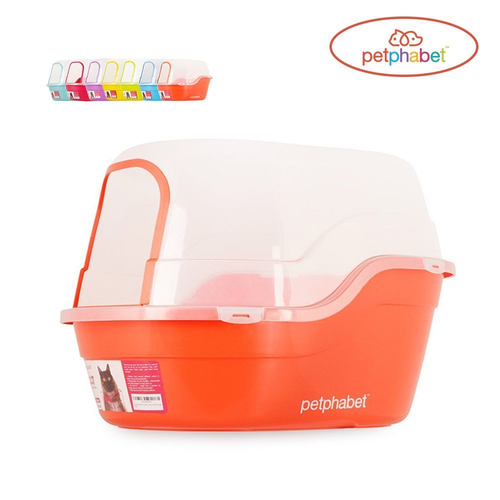 Petphabet Cat Litter Box Jumbo Hooded Cat Litter Tray Extral Large