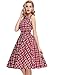 1960s Unique Cotton Dark Red Plaid Garden Party Dress Size S BP02-15