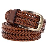 Vbiger Braided Women Belt Woven Belt Genuine Leather Brown and Black