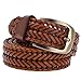 Vbiger Braided Women Belt Woven Belt Genuine Leather Brown and Black