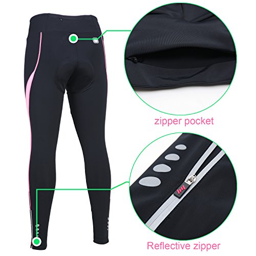 Women's Cycling Pants 3D Padded Compression Tight, Long Bike Bicycle