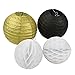 New Years Decorations Gold Black White Party Decorations Kit Tissue Paper Pom Poms Flower Paper Lanterns Paper Honeycomb Balls Party Hanging Decorations for 2019 New Years Eve Party Birthday Party