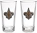 Great American Products NFL Pint Ale Primary Logo Glass Set with Football Bottom (2-Piece), Clear Glass