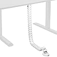 VIVO Vertebrae Cable Management Kit for Desk, Adjustable Quad Entry Wire Organizer, Cord Protection Cover, Flexible Spine Cable Raceway for Home Office Sit Stand Workstation, White, DESK-AC01C-W