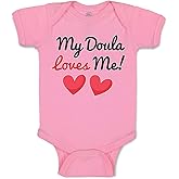 Cute Rascals Baby Bodysuit My Doula Loves Me Funny Boy & Girl Baby Clothes Cotton Soft Pink Design Only Newborn