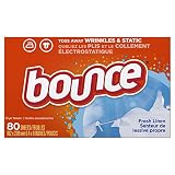 Bounce Fabric Softener Dryer Sheets Fresh Linen 80 count, (Pack of 3)