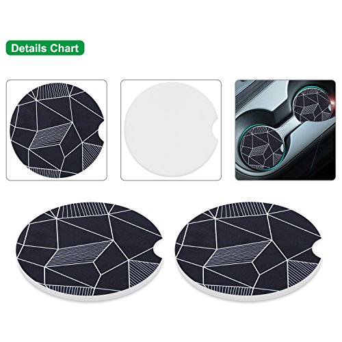 Car Coasters Pack of 2, Small 2.56" Stone Car Cupholder Absorbent Coaster Set for Women Men Drink Cup Holder Coasters (Spider Web)