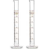 StonyLab 2-Pack 10ml Borosilicate Glass Graduated Cylinder Measuring Cylinder