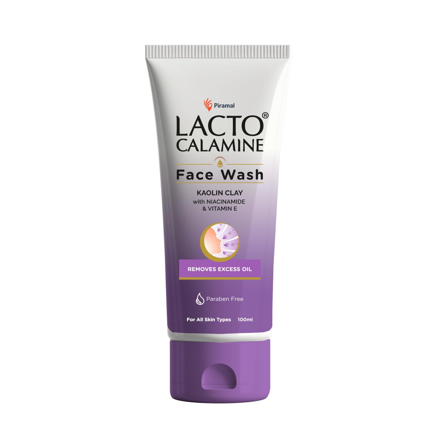 Lacto Calamine Daily Facewash with Kaolin Clay, Niacinamide and Vitamin E for Oily Skin | Controls Pimples, Blackheads and Whiteheads Paraben Free 100ml - by Glowrity