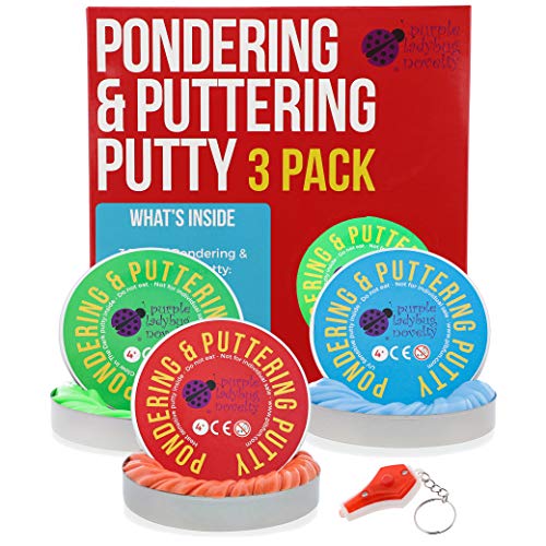 3 Pack of Putty Stress Relief Toys - 1.7 Ounce x 3 Fidget Putty for Kids - 1 Color Changing, 1 Glow in the Dark, & 1 1 UV Sensitive Crazy Value Pack - excellent sensory toys, therapy putty!