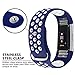 For Fitbit Charge 2 Bands, Adjustable Replacement Sport Strap Bands for Fitbit Charge 2 Smartwatch Fitness Wristband Soft Silicone Navy White Small