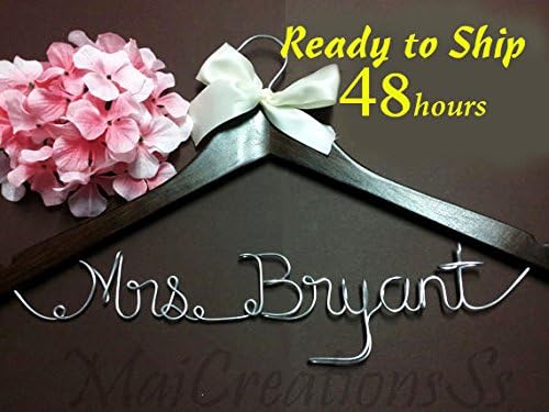 Personalize Bridal Hanger, Name Hanger, Wedding Hanger, Custom Hanger, Mrs. Hanger, Name Wire Hanger, Bridal Party Hanger