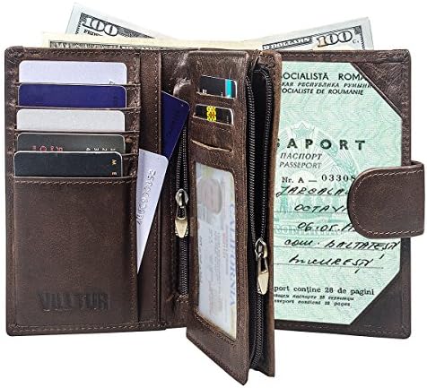 Passport Wallet for Men - RFID Blocking Vintage Italian Genuine Leather Wallet