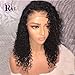 RULINDA 13x6 Curly Lace Front Wigs Human Hair With Baby Hair For Black Women Deep Part Brazilian Remy Hair Wigs Bleached Knots Prep Plucked (14inch)