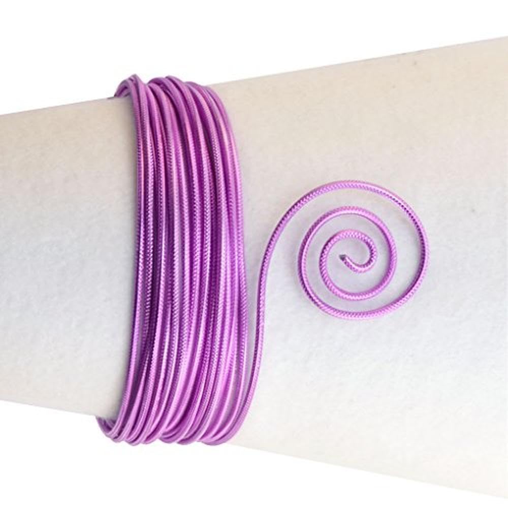 Vaessen Creative Aluminium Craft Wire Round 16.4 ft (5 m) x 0.08" (2 mm) Lavender (Purple) - Flexible Metallic Wire for Crafting, Flower Arranging, Jewellery Making and Modelling