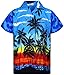 V.H.O. Funky Hawaiian Shirt, Shortsleeve, Beach, Blue, M