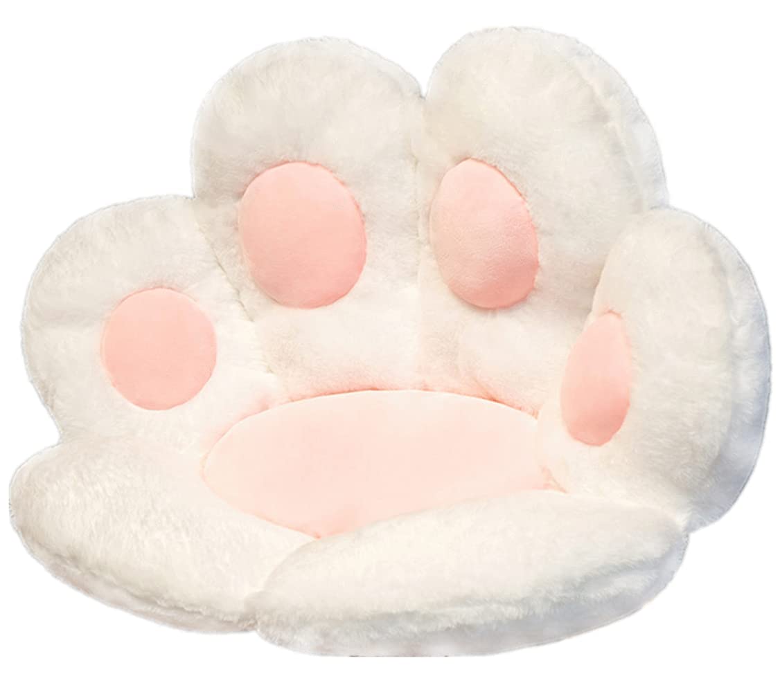 Cushion,Cat Paw Cushion,Cute Seat Cushion Lazy Sofa Chair Outdoor Decoration Warm Floor Cushion Skin Friendly Warm Mat (60x60cm, White)