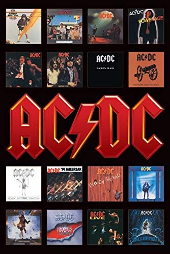 Amazon Com Poster Rolled Up Ac Dc Design Album Covers Kitchen Dining