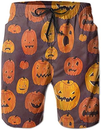 Nfas Halloween Pumpkins Men's Quick Dry Swim Trunks Beach Shorts Pants Home Shorts XL