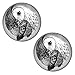 LilMents Yin Yang Owls Entwined Mens Womens Stainless Steel Stud Earrings